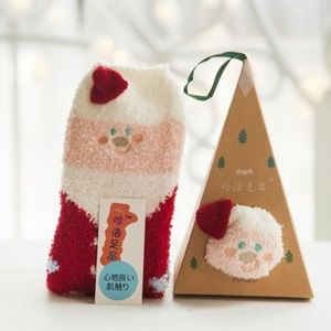 Santa Claus Fuzzy Socks, One Size Fits Most, NWT